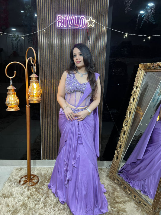 ✨ Lavender Sequins Embellished Lehenga Set RC424