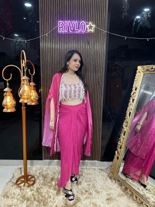 Pearl Blouse Jimmy Choo Cape RC449