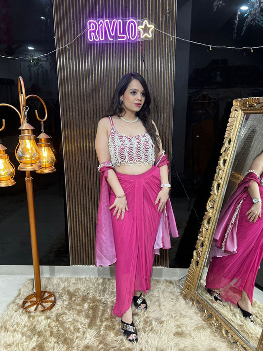 Pearl Blouse Jimmy Choo Cape RC449