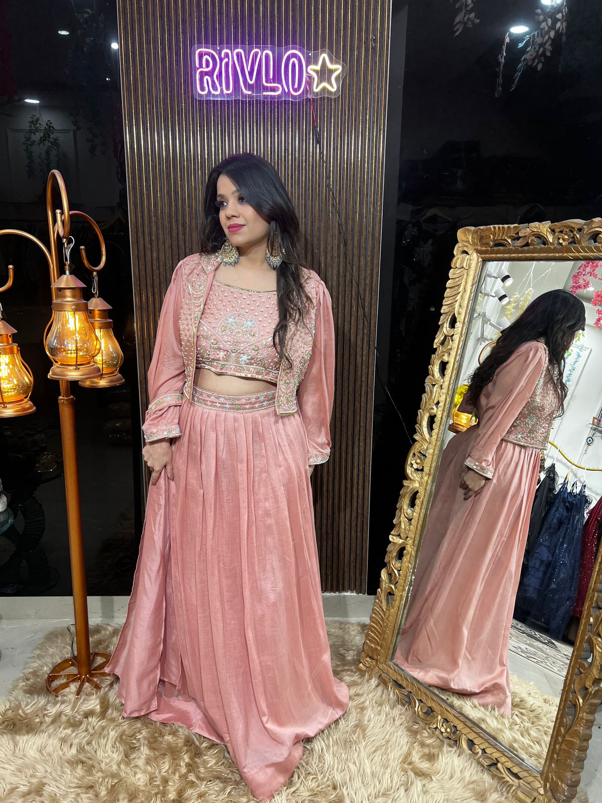PINK AND LAVENDER JACKET LEHENGA RC474