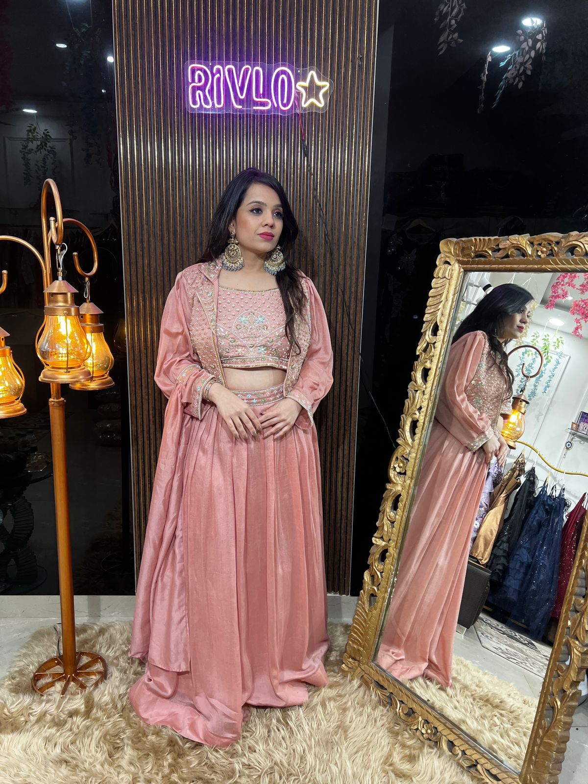PINK AND LAVENDER JACKET LEHENGA RC474