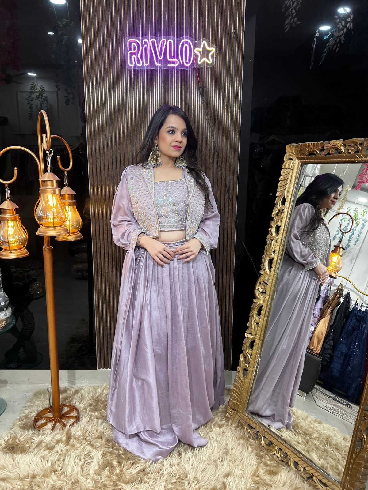 PINK AND LAVENDER JACKET LEHENGA RC474