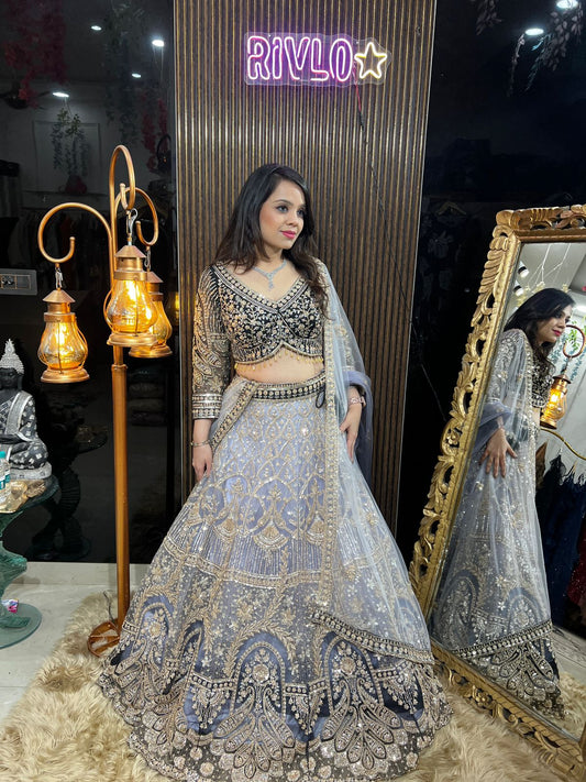 Embellished Lehenga Set with Intricate Handwork AC30