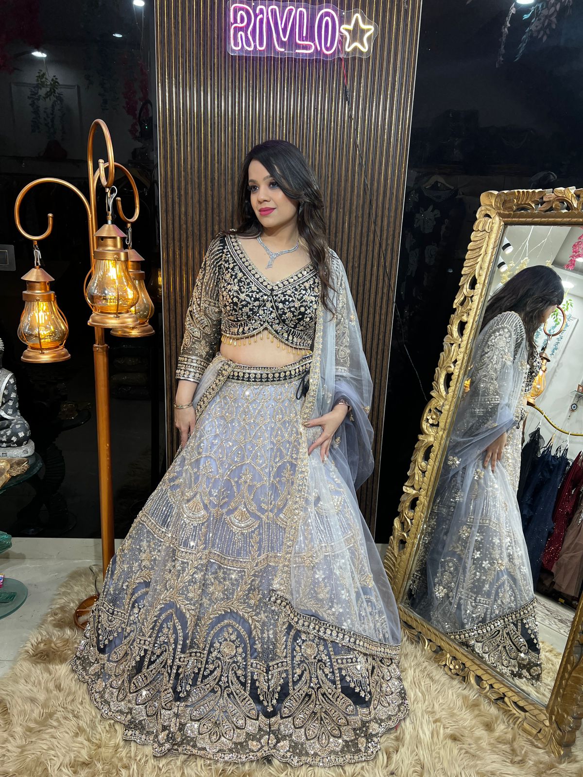 Embellished Lehenga Set with Intricate Handwork AC30