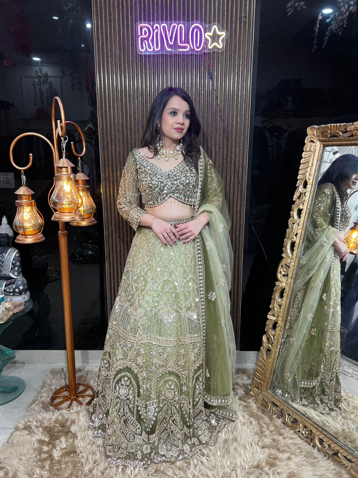 Embellished Lehenga Set with Intricate Handwork AC50