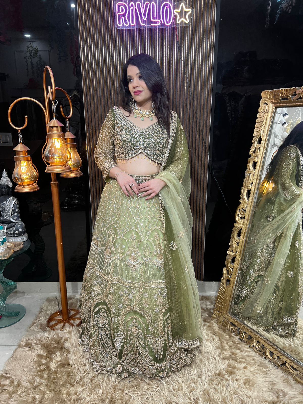 Embellished Lehenga Set with Intricate Handwork AC50