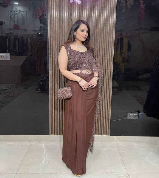 CHOCLATE DRAPE WITH PURSE RC484