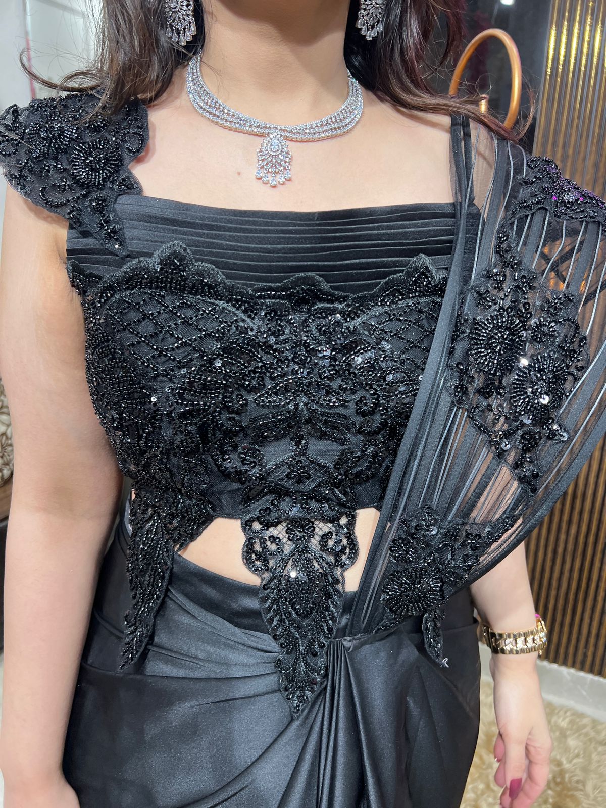 🤎✨ Black Indo-Western Saree Set ✨🤎 AC64