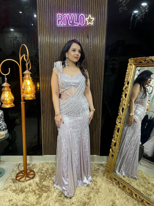 🍾✨ Blush Pink Crystal Corset Indo-Western ✨🍾 AC59