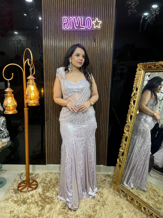 🍾✨ Blush Pink Crystal Corset Indo-Western ✨🍾 AC59