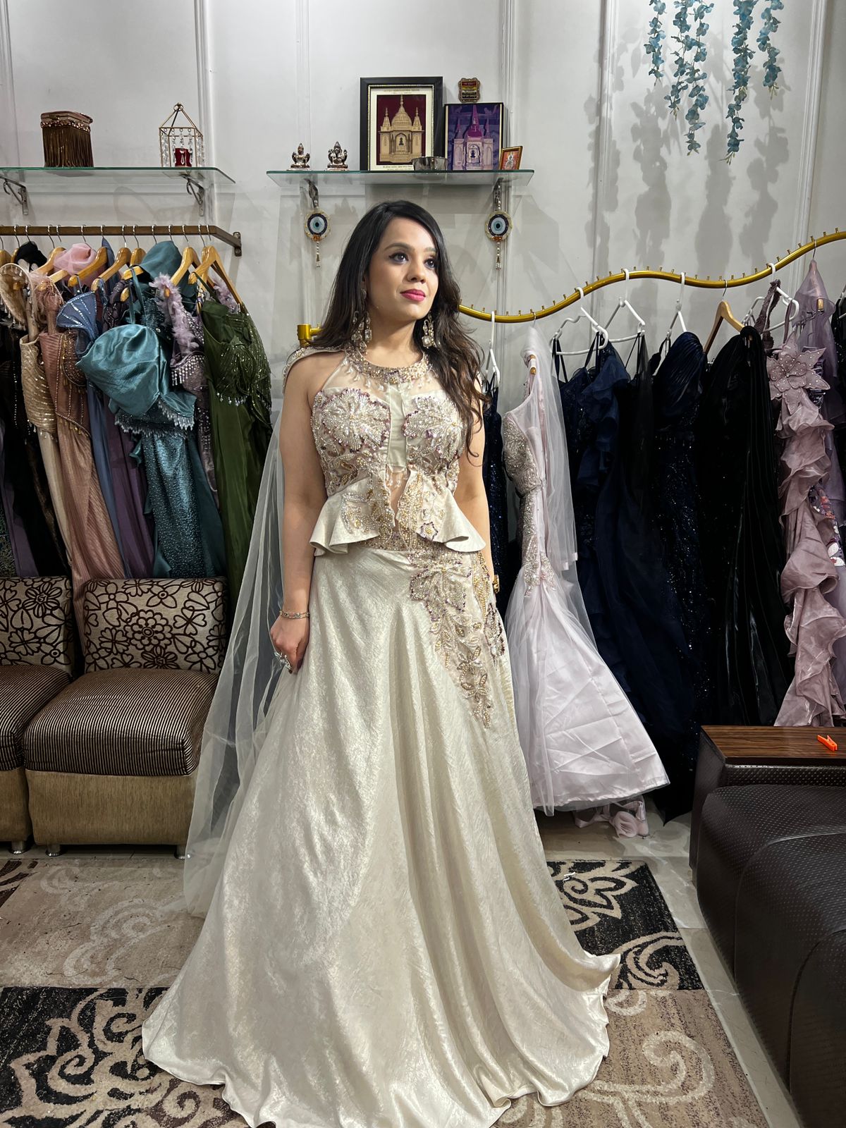 🥂✨ Champagne Glow Indo-Western Lehenga Set ✨🥂 AC66