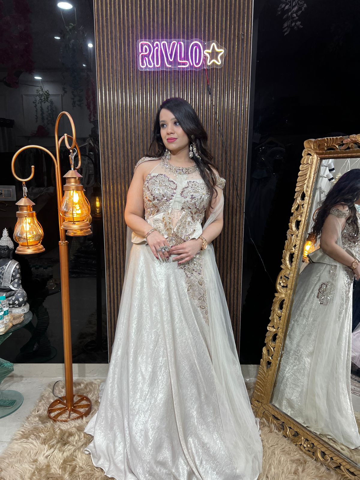 🥂✨ Champagne Glow Indo-Western Lehenga Set ✨🥂 AC66