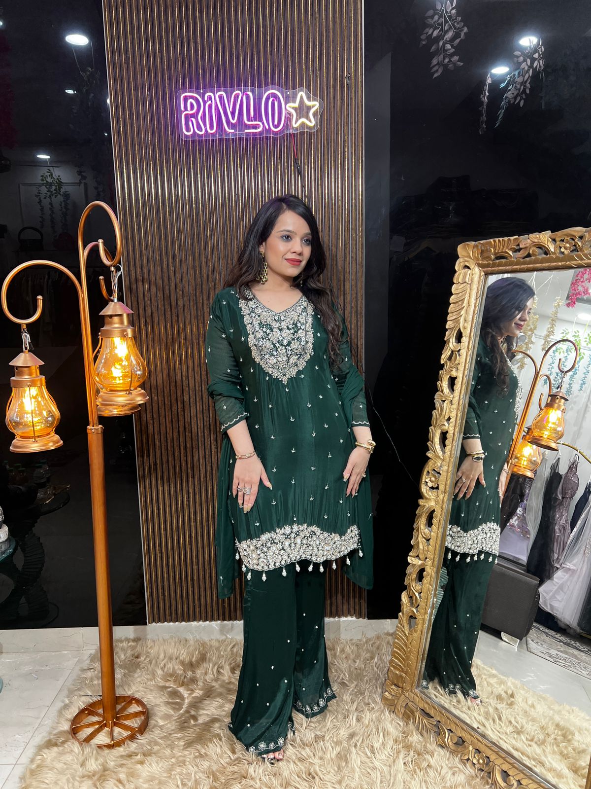 💚✨ Green Elegant Embroidered Suit Set ✨💚 RC491