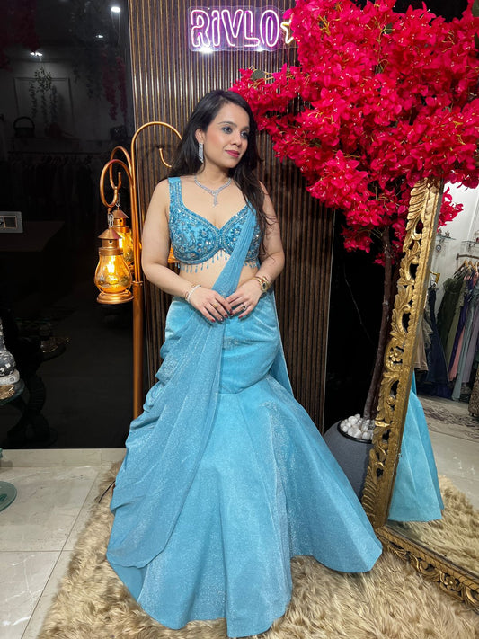 Aqua Shimmer Lehenga ✨ RC522