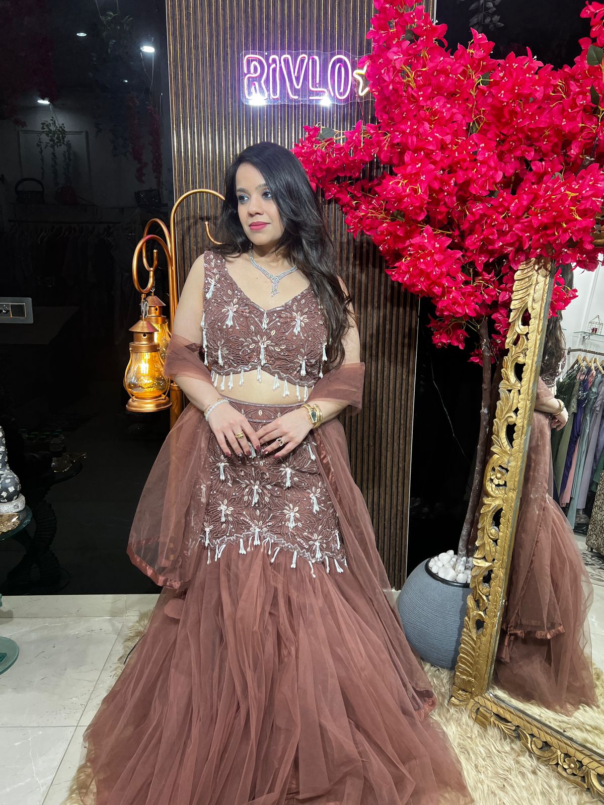 ✨ Chocolate Embellished Mermaid Lehenga Set ✨ RC517