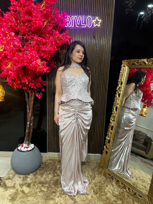 ✨💫 Blush Pink Draped Glam Set (WITH COVERED BACK) 💫✨ AC76