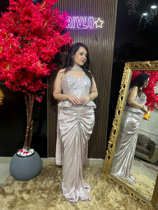 ✨💫 Blush Pink Draped Glam Set (WITH COVERED BACK) 💫✨ AC76