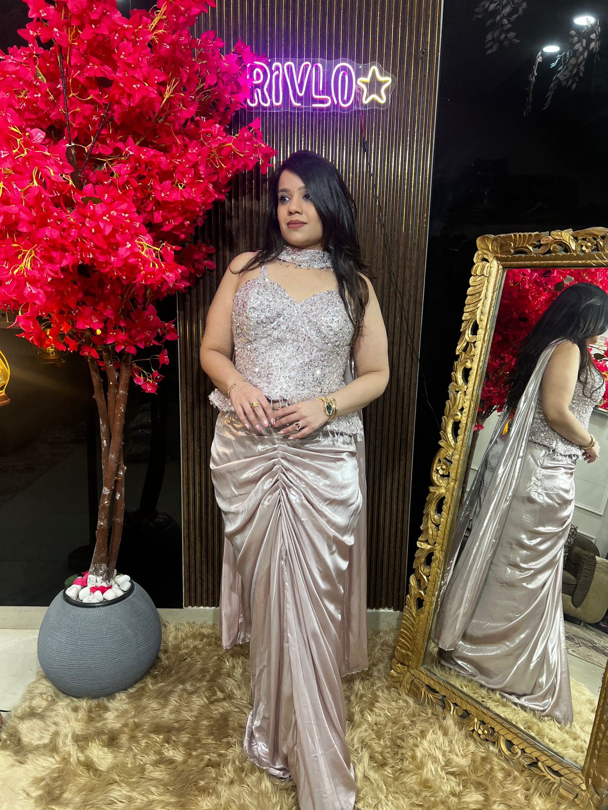 ✨💫 Blush Pink Draped Glam Set (WITH COVERED BACK) 💫✨ AC76