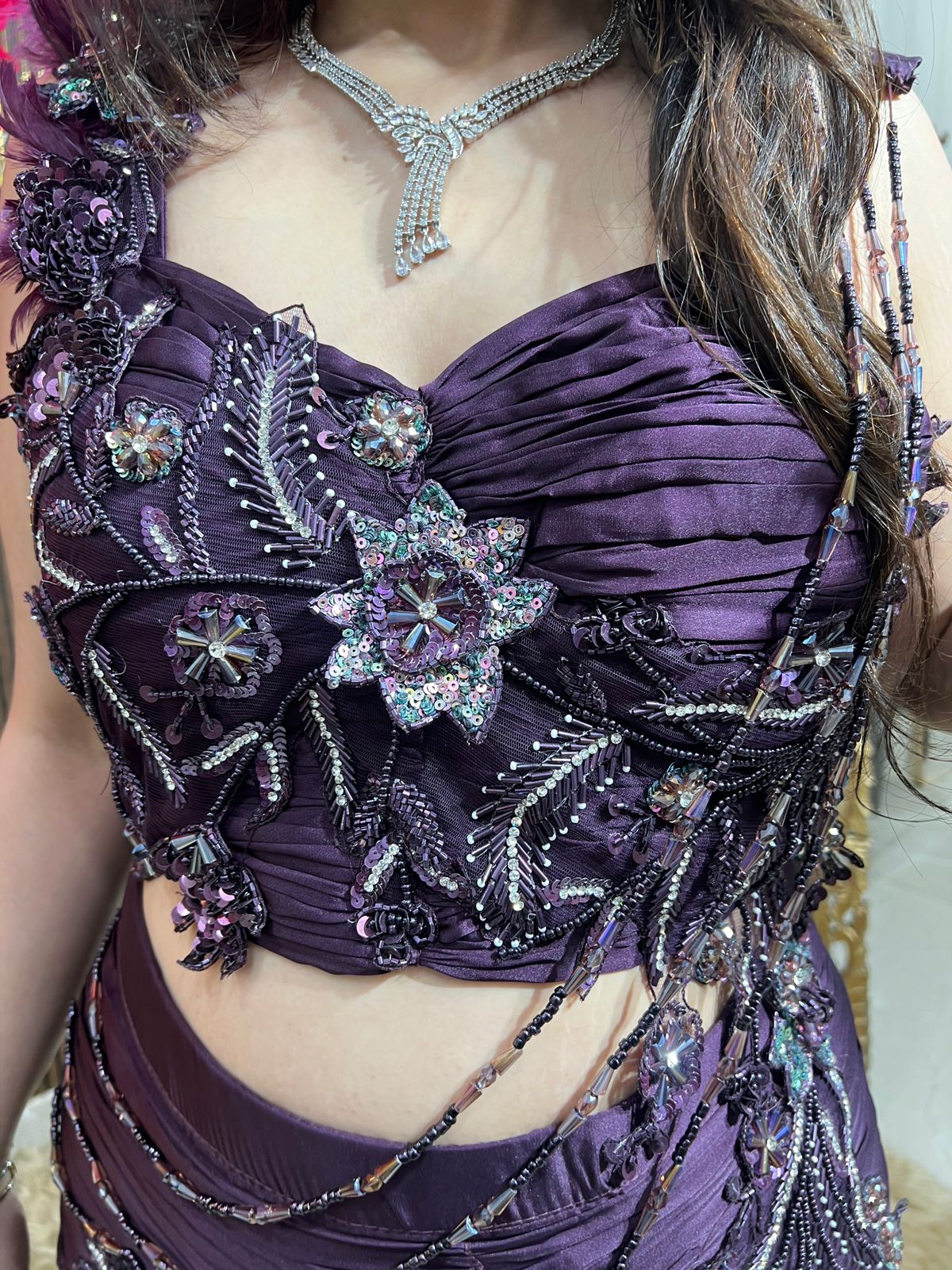 Black Embellished Mermaid Drape Set ✨ AC83