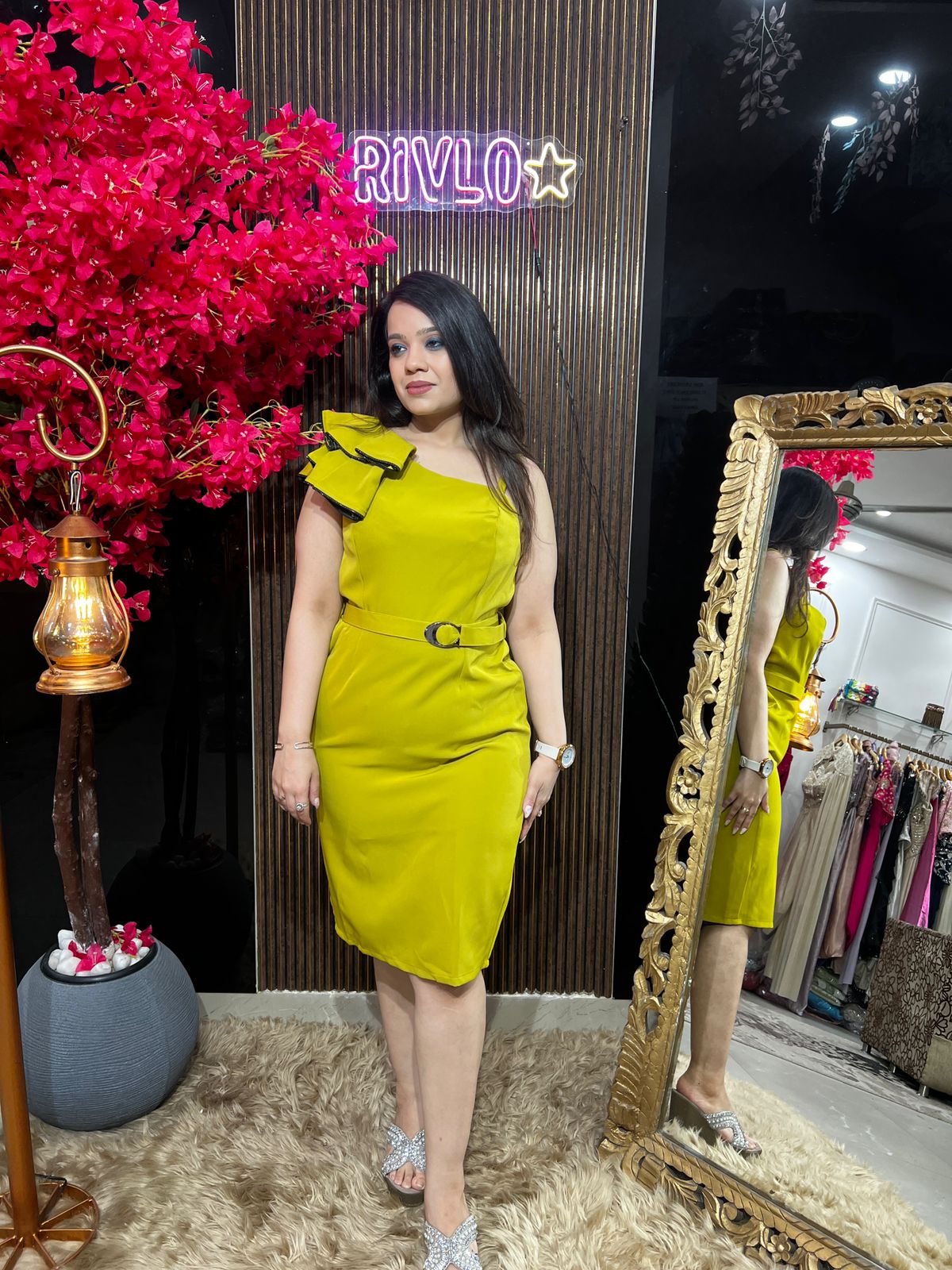 Lime & Black Luxe Statement Dress WC53