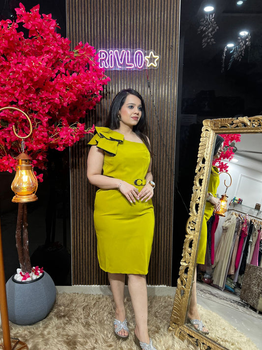 Lime & Black Luxe Statement Dress WC53