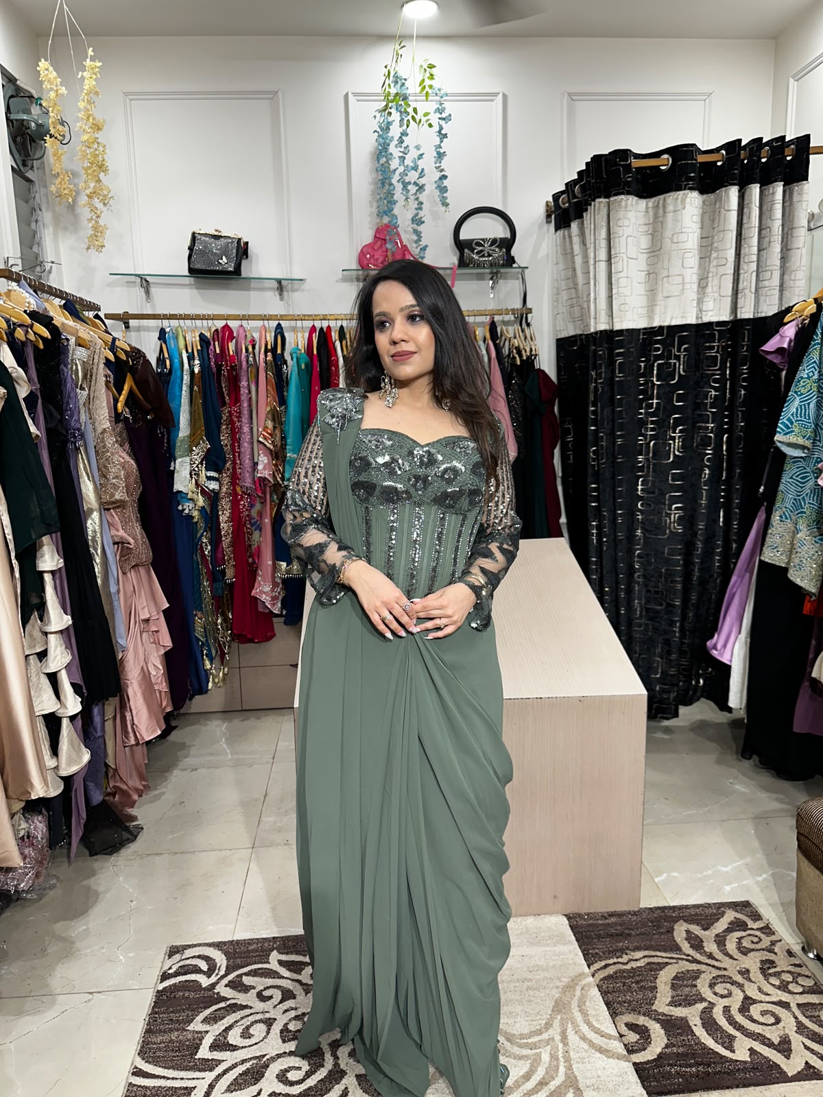 Misty Green Elegance Saree RC589