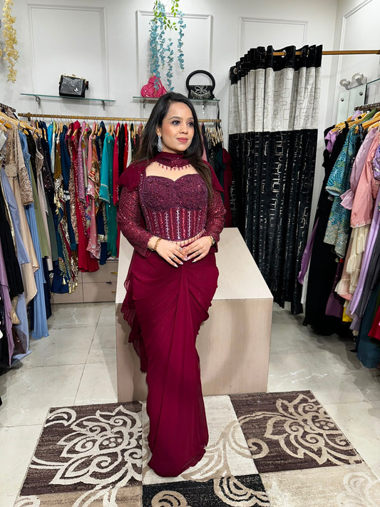 Ruby Royale Drape Saree RC590