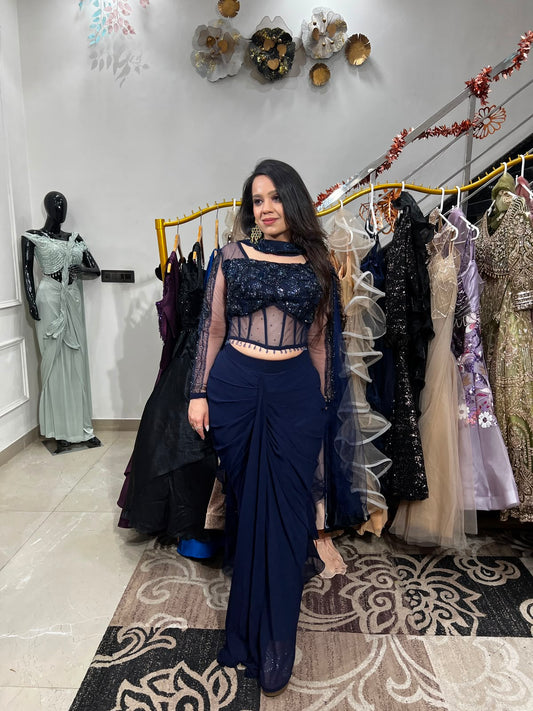 Blue Enchanté Drape Saree RC584