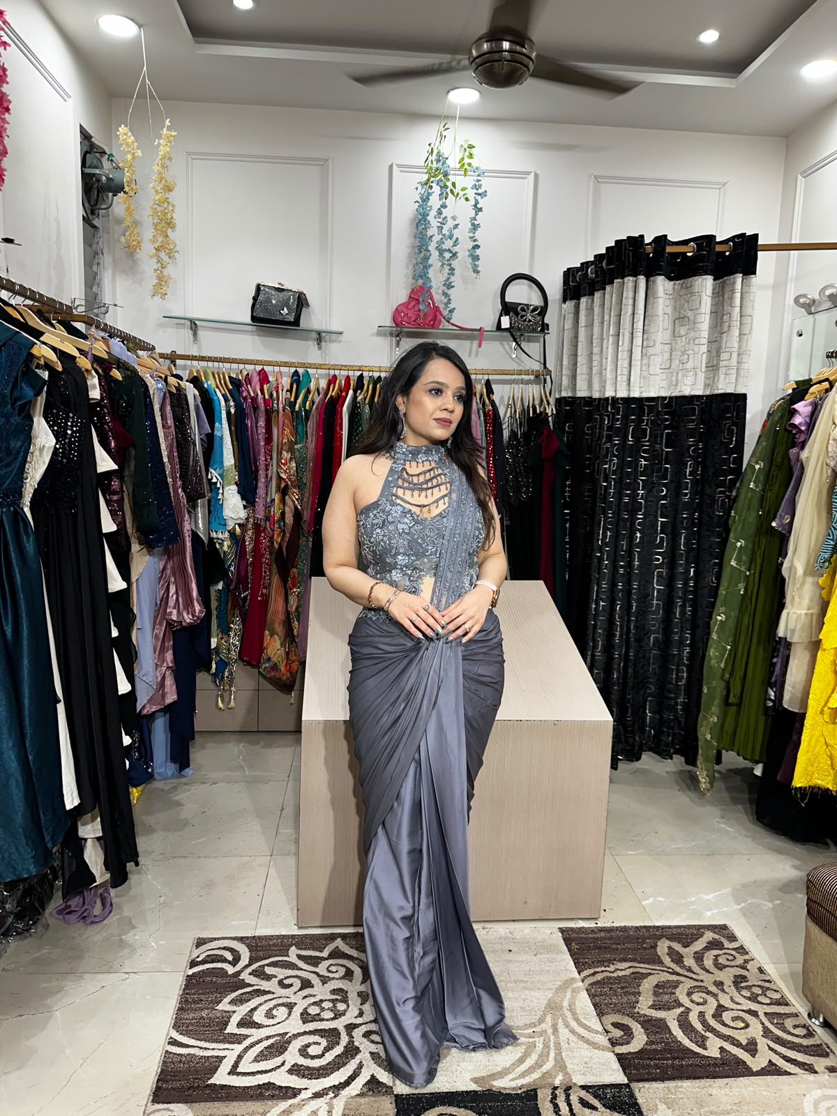 Sexy Blouse & Draped Saree with Stylish Palla  RC597