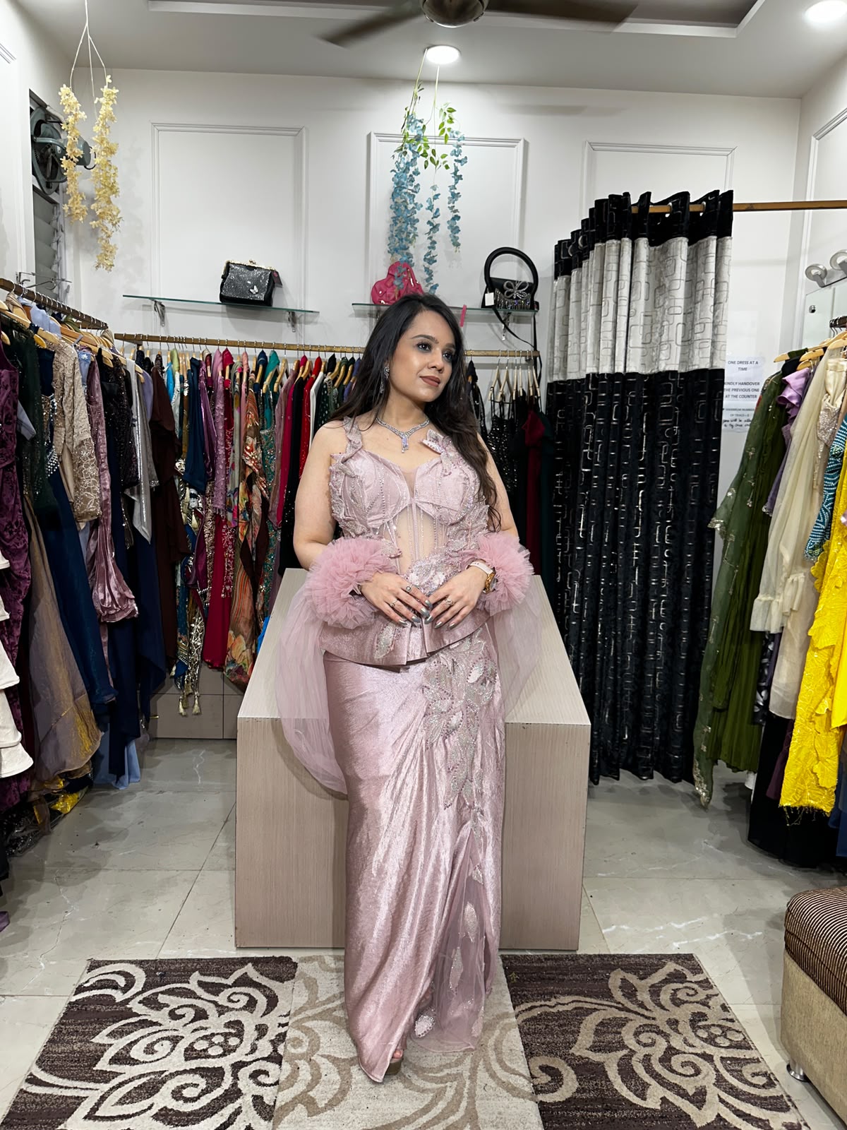 Blush PInk Radiance Indowestern With Ruffle Net Sleeves ✨ AC89