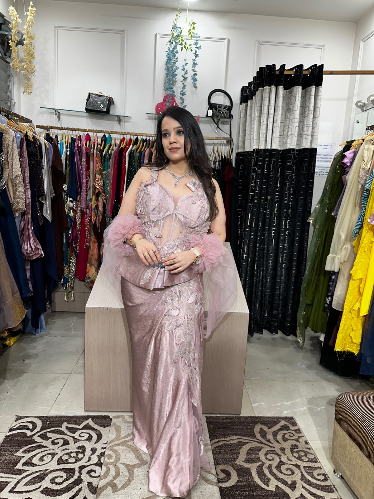Blush PInk Radiance Indowestern With Ruffle Net Sleeves ✨ AC89