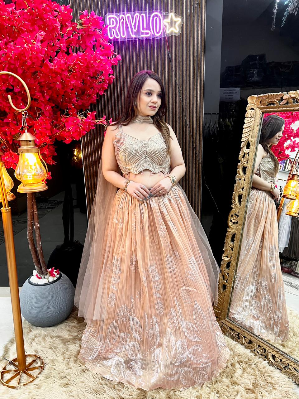 Peach Bloom Lehenga Set 🌸 AC96