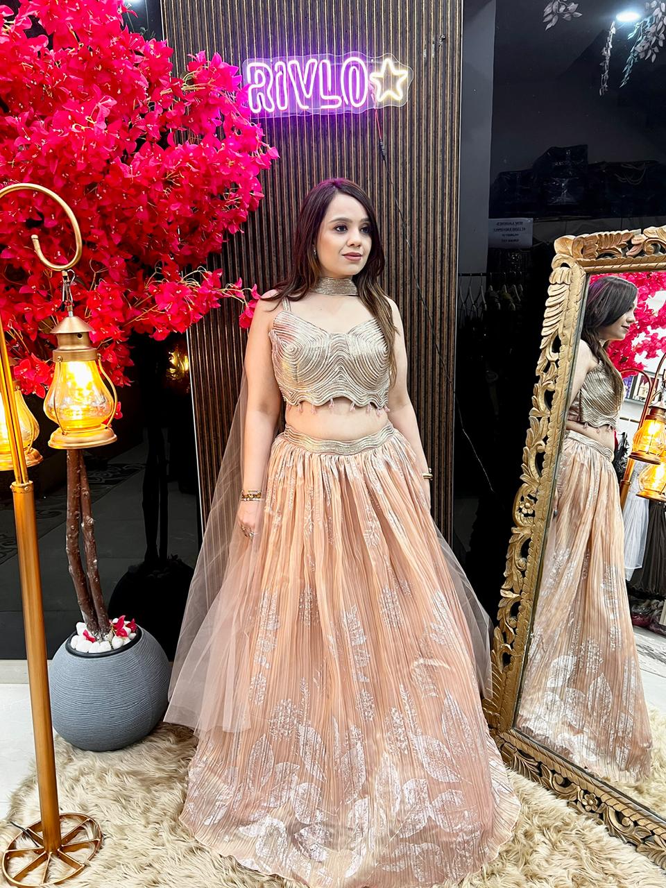 Peach Bloom Lehenga Set 🌸 AC96