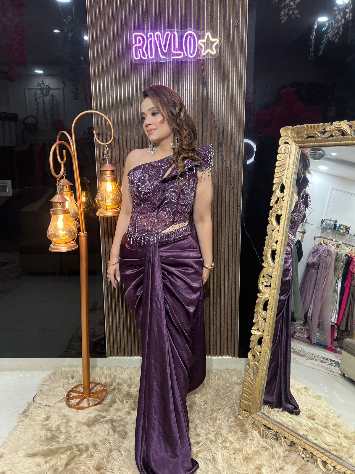 Wine Luxe Drape 2-Piece Set AC121