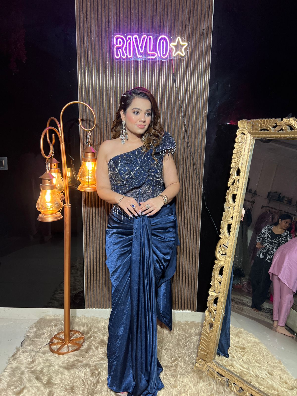Midnight Blue Drape 2-Piece Set AC120