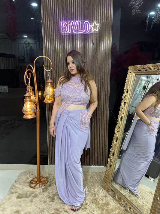 Pink Pocket Saree RC641