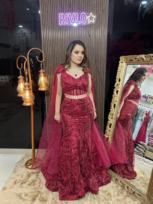 Red Mermaid Look Lehenga RC691