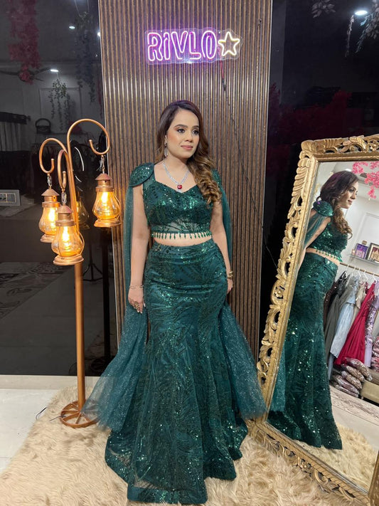 Green Mermaid Look Lehenga RC692