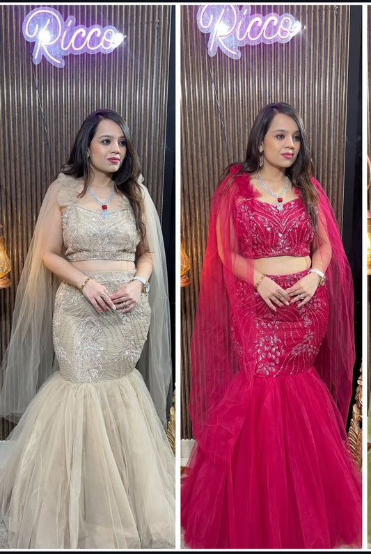 HEAVY WORK FISH CUT LEHENGA RC86