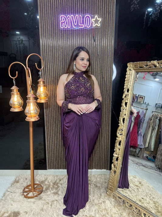 Ruby Red , Burgundy & Black  Royale Draped Set RC650