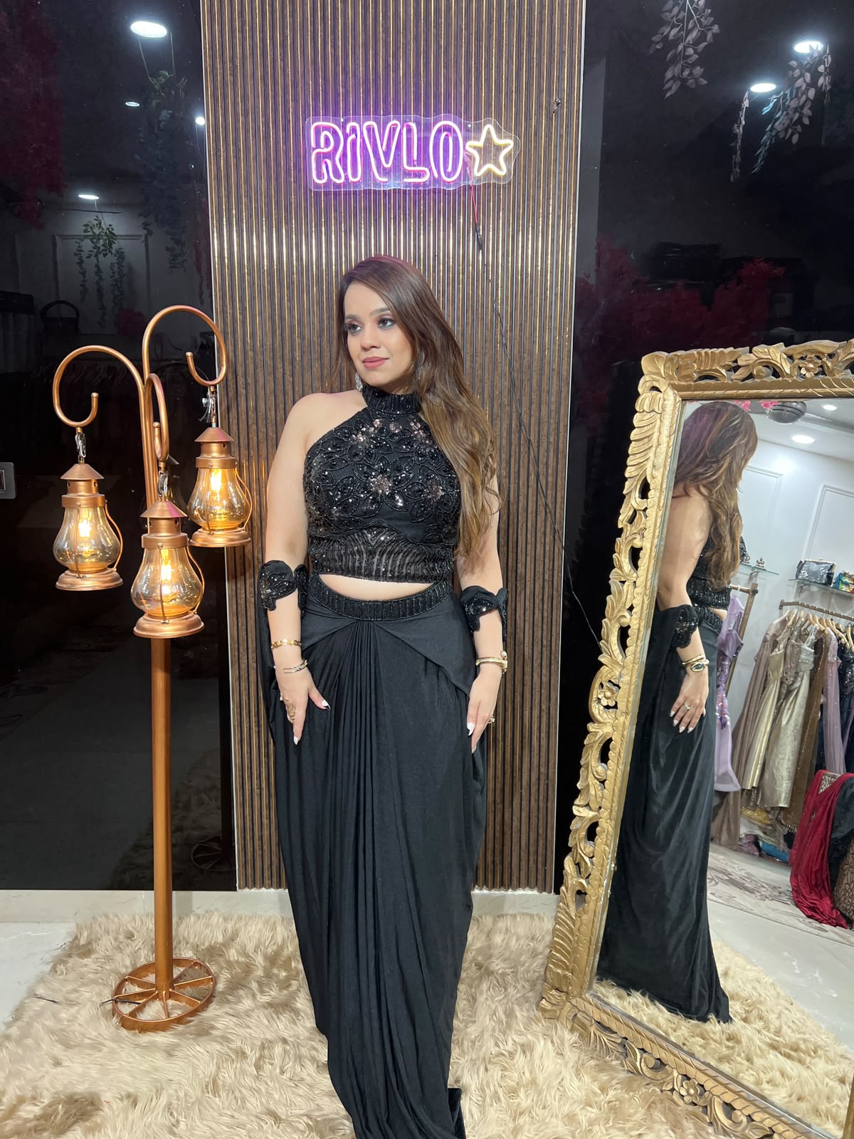Ruby Red , Burgundy & Black  Royale Draped Set RC650